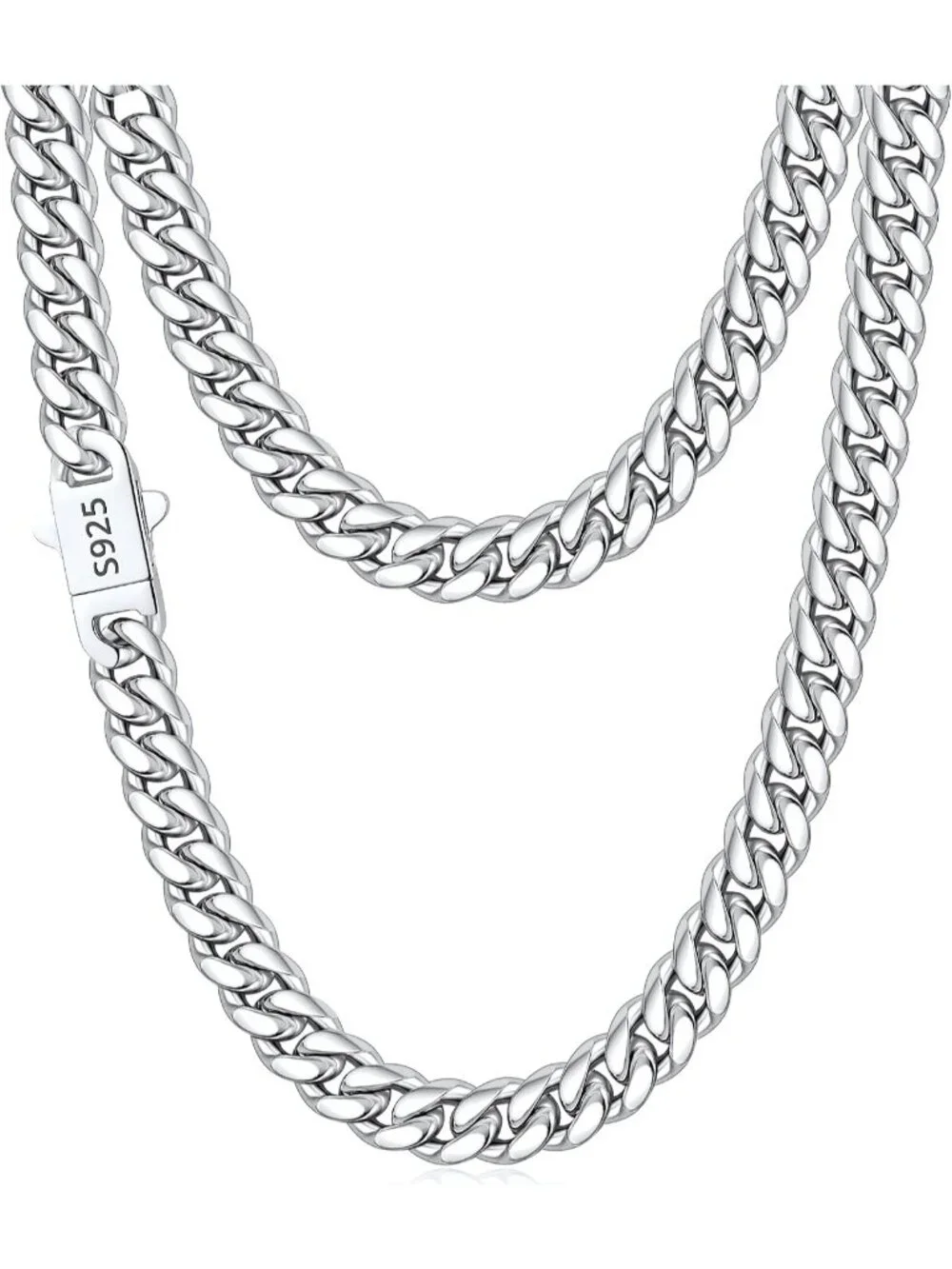 Men's Silver 7mm Cuban Chain 18K Gold Plated 925 Sterling Silver Necklace 18-26